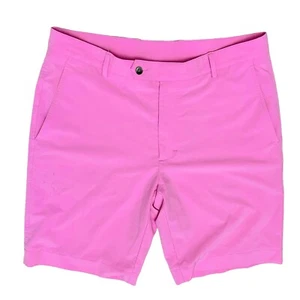 F&G Tech Golf Men’s Shorts Pink Flat Front Stretchy Pockets Sz 34 - Picture 1 of 8