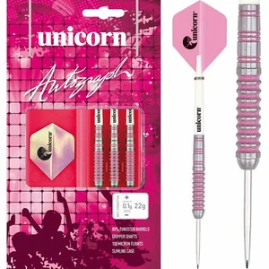 Unicorn Autograph Darts Set 22g 24g 26g 28g grams Tungsten Pink Ladies Ringed - Picture 1 of 1