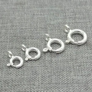 20pcs of 925 Sterling Silver Spring Ring Clasps w/ Open Loop 5mm 6mm 7mm 8mm - Picture 1 of 5