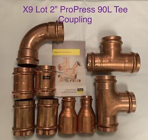 X9 Lot 2” VIEGA PROPRESS NIBCO Press Elbow 90 Tees Reducers Coupling Copper Pipe