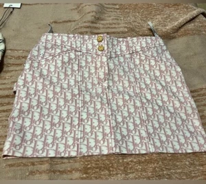 Pink Christian Dior Diorissimo Mini Skirt with buttons size 6 (Spring 2004) - Picture 1 of 4