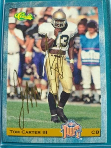 1993 Classic TOM CARTER III handsignierte Fußballkarte - Bild 1 von 2