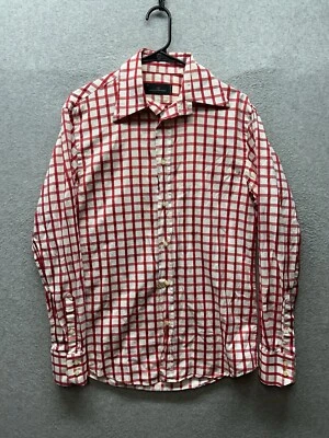 Camisa Carolina Herrera L/S Para Hombre Talla 15.5 Roja Blanca Cuadros Guinga Hecha en Portugal Foto 1 de 4