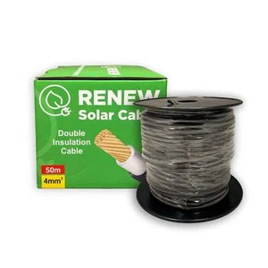 2 Rolls of Solar 4mm Solar PV Cable Single Core Black 50M Reel - Picture 1 of 3