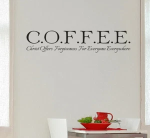 COFFEE Christ offers forgiveness for everyone everywhere Wall Decal Sticker - Picture 1 of 6