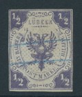 Lübeck Mi. Nr. 1 mit Federzugentwertung LUXUS Fotoattest Brettl 2.500 Euro