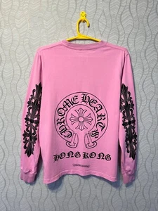 Chrome Hearts Men's Pink Long Sleeve T-Shirt Size M - Picture 1 of 14