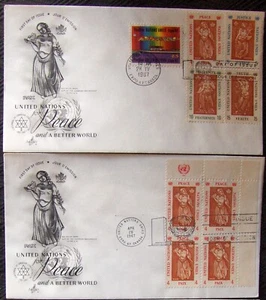 2 different United Nations FDC envelope PEACE & BETTER WORLD Expo of Canada 1967 - Picture 1 of 2