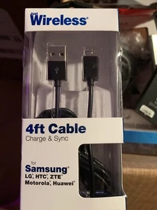 Just Wireless 4 Ft Cable Charge & Sync For Samsung Black - Picture 1 of 4