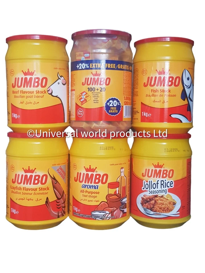 Jumbo Jollof Rice,Crayfish,Beef,Chicken,Fish Stock,Aroma All Purpose Seasoning. - Image 1 of 1