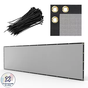 13 Fuß Zaun Sichtschutz Windschutz für Garten Schwerlast Netz Schatten Abdeckung Grau - Bild 1 von 8