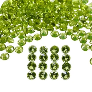 Lotto 25 pezzi pietre preziose sfuse calibrate taglio diamante tondo 3 mm peridoto naturale VVS - Foto 1 di 10