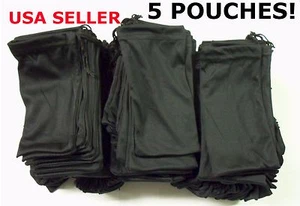 5 Black Micro Fiber Sunglasses Sunglass Carrying Pouch Case Bag Storage Sleeve - Picture 1 of 4