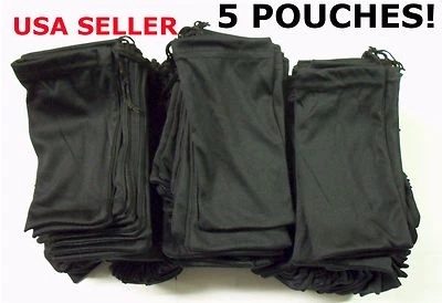 5 Black Micro Fiber Sunglasses Sunglass Carrying Pouch Case Bag Storage Sleeve