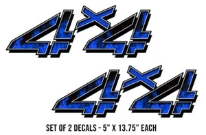 4X4 Off Road Truck Bed Side Sticker Decals 2-Piece Set 13.75" x 5" BLUE FLAME - Foto 1 di 2