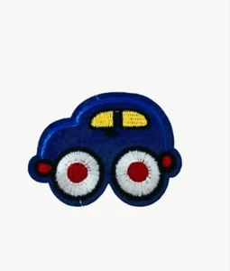 Blue Car Iron-on Patch, Embroidered Applique, Embroidered Car Iron-on Patch - Picture 1 of 2