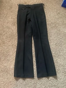 Vtg 70s Disco flare Bell Bottom Pants Black Men 30x32 Saturday night fever - Picture 1 of 7