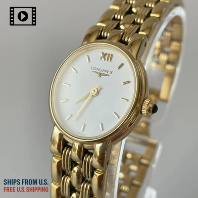 Vintage [MINT] Longines L6.206.2 White Dial Oval Qz Ladies Watch -Ships from US - Image 1 of 4