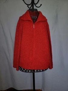 Karen Scott Knit Sweater Top Women's Size XL Red Full Zip - Picture 1 of 9