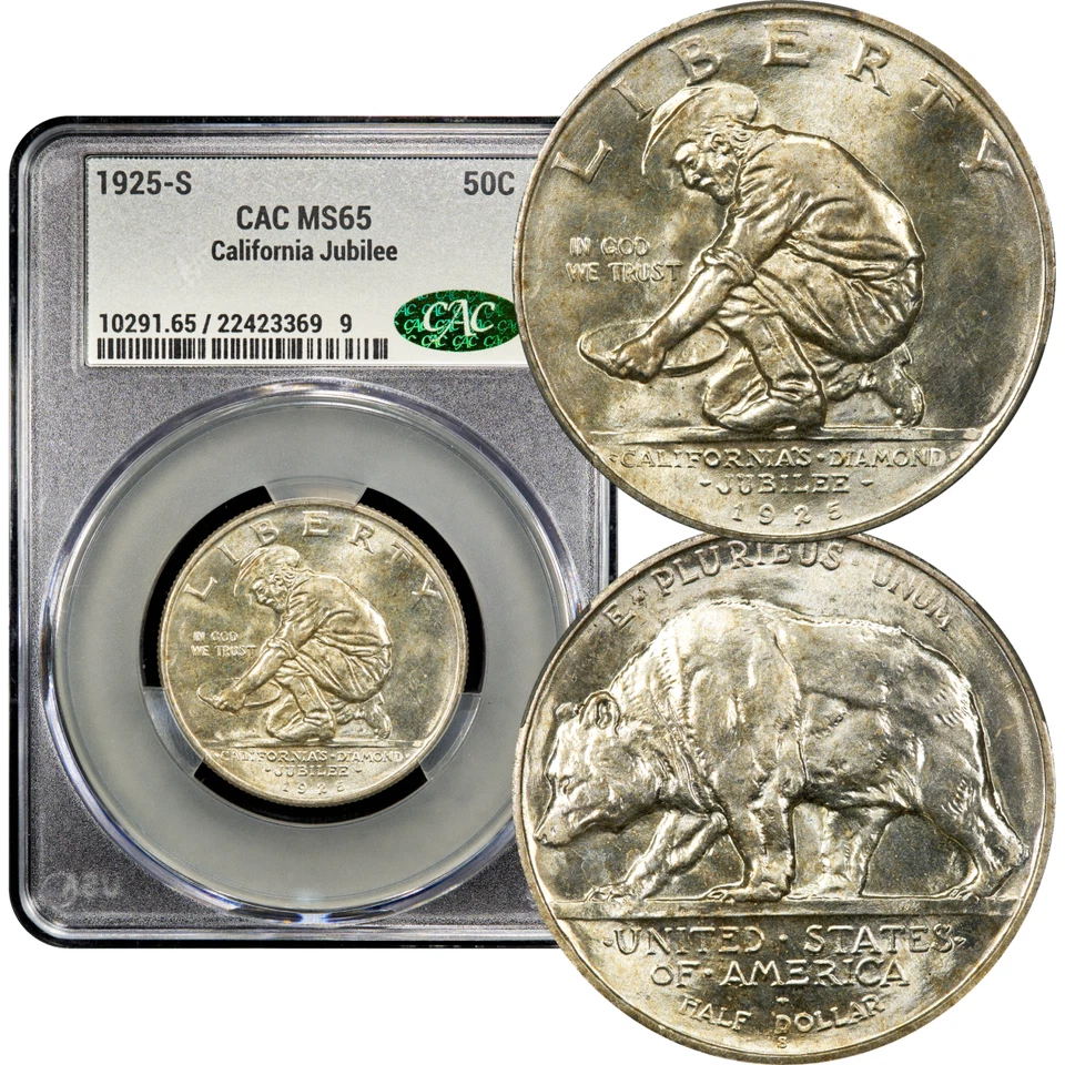 Medio dólar conmemorativo de California 1925-S 50c CACG MS65 CAC Foto 1 de 4