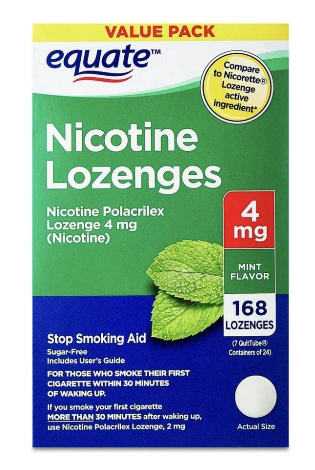 Equate Nicotine Lozenges 4mg Mint Flavor (168) Total Exp 02/27 - Image 1 of 1