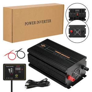 Power Inverter 2000W 4000W 12V DC to 110V 120V AC LCD Cable Car Boat RV GEARZAAR - Picture 1 of 17