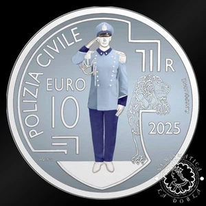 2025 - 10 EURO Plata PROOF - Policía Civil - SAN MARINO - Bild 1 von 2