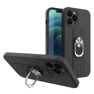 Case Ring silikonowy z uchwytem i podstawką do Galaxy A22 4G czarny - Zdjęcie 1 z 3