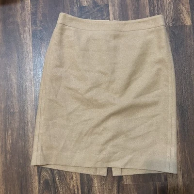 Falda lápiz J Crew Factory para mujer mezcla de lana marrón tostado talla 6 buena condición Foto 1 de 4