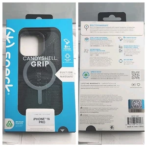Speck Candyshell Grip iPhone 16 PRO Case Magsafe Black Glitter New (1) - Picture 1 of 7