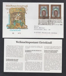 Österreich Brief + Beschr.  Weihnachtsgruß 1995 - Weihnachtspostamt Christkindl - Picture 1 of 1