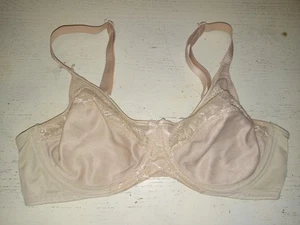 Lilyette Solid Beige Women's Floral Bra Sz 36D - Picture 1 of 2