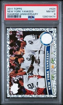 2011 Topps Diamond Anniversary New York Yankees Team Card #424 PSA 8 - Imagem 1 de 2