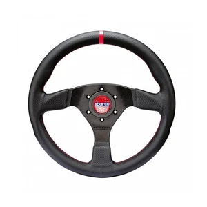 Sparco R383 Champion Steering Wheel - Black Perforated Leather Red Stiching New - Picture 1 of 1