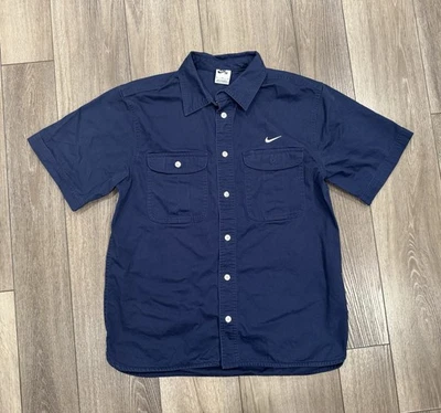 Nike SB Camisa Abotonada Para Hombre Azul Medio Manga Corta Informal Patín Foto 1 de 4
