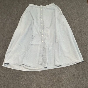Maxi Falda Vintage Años 90 Talbots Botón Azul Denim Cambray Talla 8 - Imagen 1 de 5