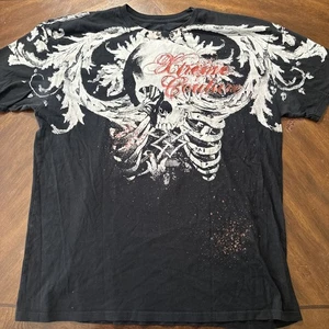 Xtreme Couture Skeleton Black White Red Tshirt Size XXl Grunge Punk - Picture 1 of 5