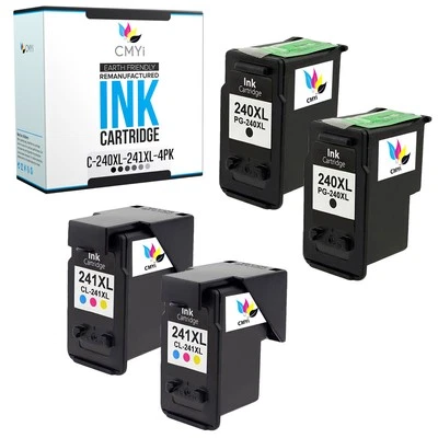 4PK CMYi Compatible PG-240XL CL-241XL Ink Cartridges for Canon PIXMA MX374 MX434 - Image 1 of 4