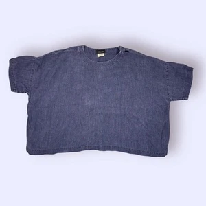 Suéter Eskandar Para Mujer O/S Azul Oscuro Tejido Top Cuadrado Lino Tejido Informal Talla Única - Imagen 1 de 9