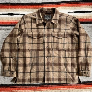 Filson Lined Mackinaw Wool Jac Shirt | Size XL | Rare Pendleton Taupe - Picture 1 of 24