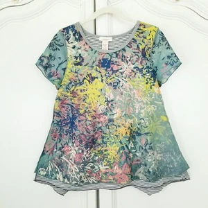 Sundance Layered Netting Knit Short Sleeve A Line Top Art To Wear USA Small - Picture 1 of 4