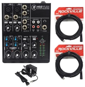New Mackie 402VLZ4 4-channel Compact Analog Low-Noise Mixer + (2) XLR Cables - Picture 1 of 11