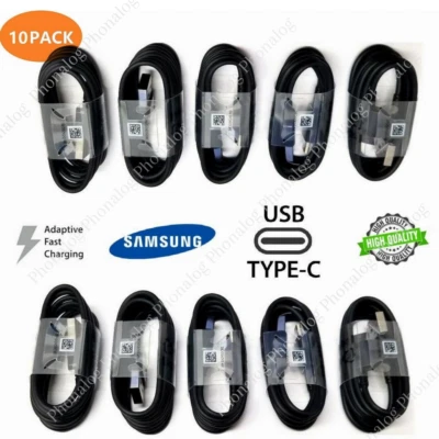  Lote de 10 Venta al por mayor Cable USB Tipo C Samsung S10 A20 Cargador Cable de Carga a Granel Foto 1 de 4