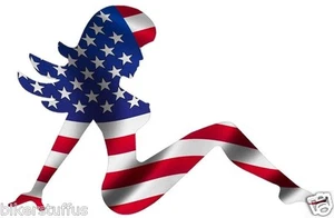 MUDFLAP GIRL AMERICAN USA FLAG STICKER LAPTOP STICKER TOOLBOX STICKER HARD HAT - Picture 1 of 1