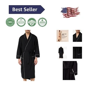 Men's Elegant Lightweight Waffle Robe - Cozy Big & Tall Loungewear Essential - Picture 1 of 9