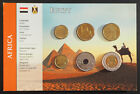 EGYPT SET of 6 UNC COINS 1, 5, 10, 25, 50 PIASTRES, 1 POUND IN FOLDER