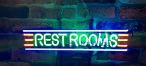 Rest Rooms Restroom Washroom Bathroom 24" Neon Light Sign Lamp Wall Decor Glass - Picture 1 of 14