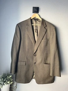 Burberry Tweed Herringbone blazer jacket 44 Long Italy 100% Wool - Picture 1 of 9