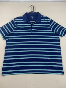 Camisa polo Chaps para hombre XXL azul verde a rayas rendimiento manga corta - Imagen 1 de 12