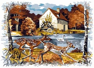 Seg De Paris Needlepoint canvas for halfstitch without yarn Season Of Leaves ... - Picture 1 of 1